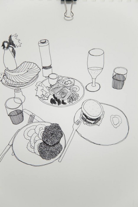 Nestor Gutierrez por Andrea Acosta&amp;nbsp;(2012)&amp;nbsp;&amp;nbsp;&amp;nbsp;&amp;nbsp;Dibujo y m&amp;aacute;quina sobre papel